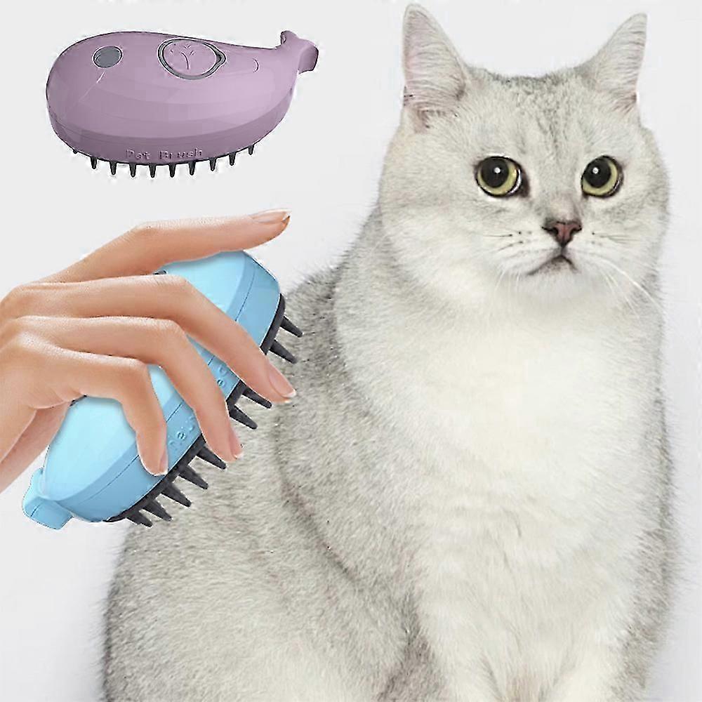 Cat Steam Brush, 3 in 1 Cat Steamy Brush, Silicone Massage Grooming Brush, Pet Hair Cleaning Brush Comb for Cats Dogs