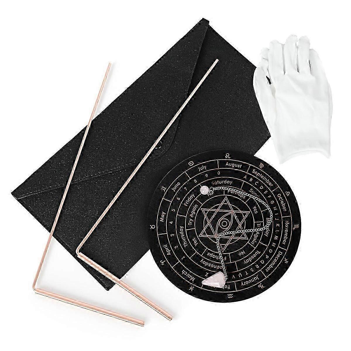 Pure Copper Dowsing Rods,Divining Rods with Pendulum & Divination Mat