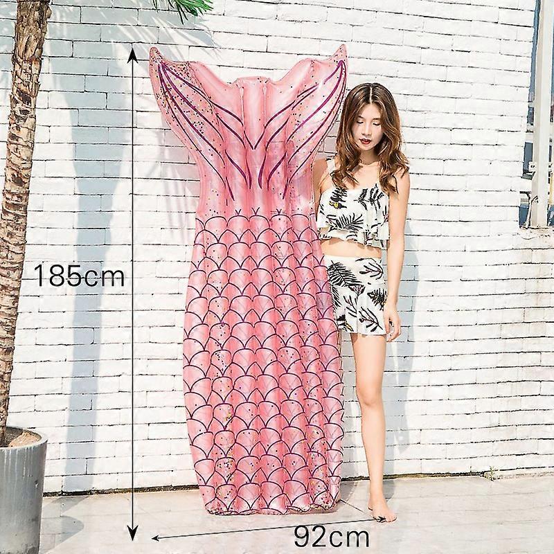Inflatable Sequin Floating Row Creative Fish Tail Lounge Chair Portable Reusable Floating Bed Water Entertainment Toys