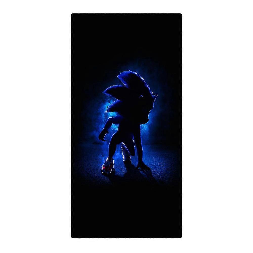 Sonic Beach pyyhe Digital Printing Square Beach Pyyhe Kaksipuolinen Fleece Materiaali Mikrokuitu 160 * 80cm-tyylinen H