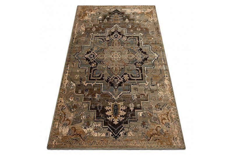Wool carpet OMEGA ABBAS Vintage, rosette cognac beige