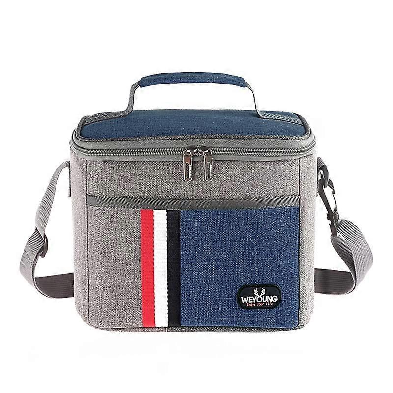 Picnic bag Lunch Bag with Cold Insulation Double Layer Picnic Bag, Outdoor Camping Ice Bag Picnic Backpack(Blue)