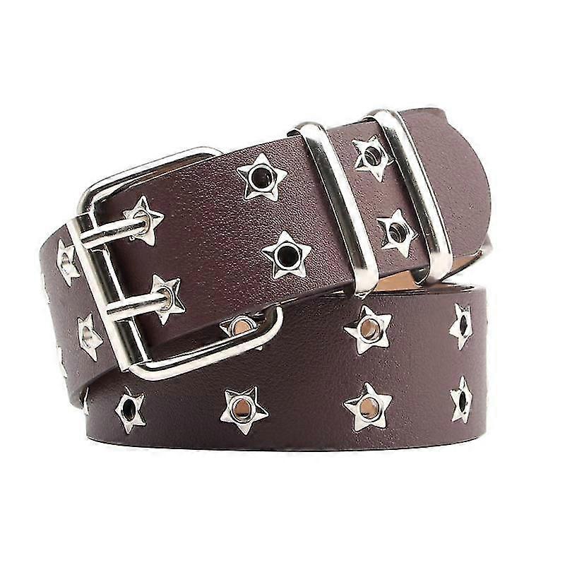 1 star double exhaust eyelet belt (coffee-124cm)