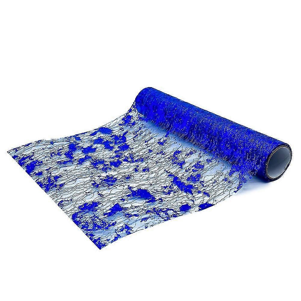 28cm x 10 Tischräder Glänzend blauer Tisch mit Tüllband Polyester Tischdekor