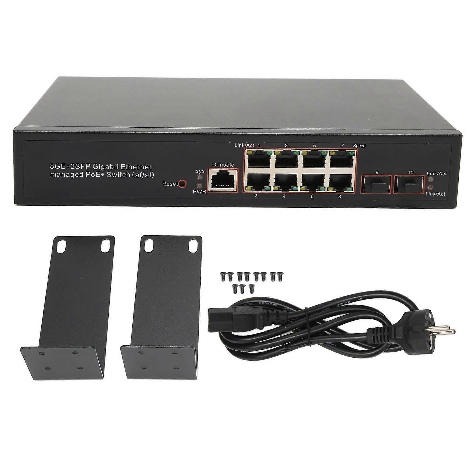 PoE Switch 8 Port Gigabit 4 PoE 1 Uplink Gigabit 1 Console Port 2 1000Mbps SFP Slot Ethernet Switch