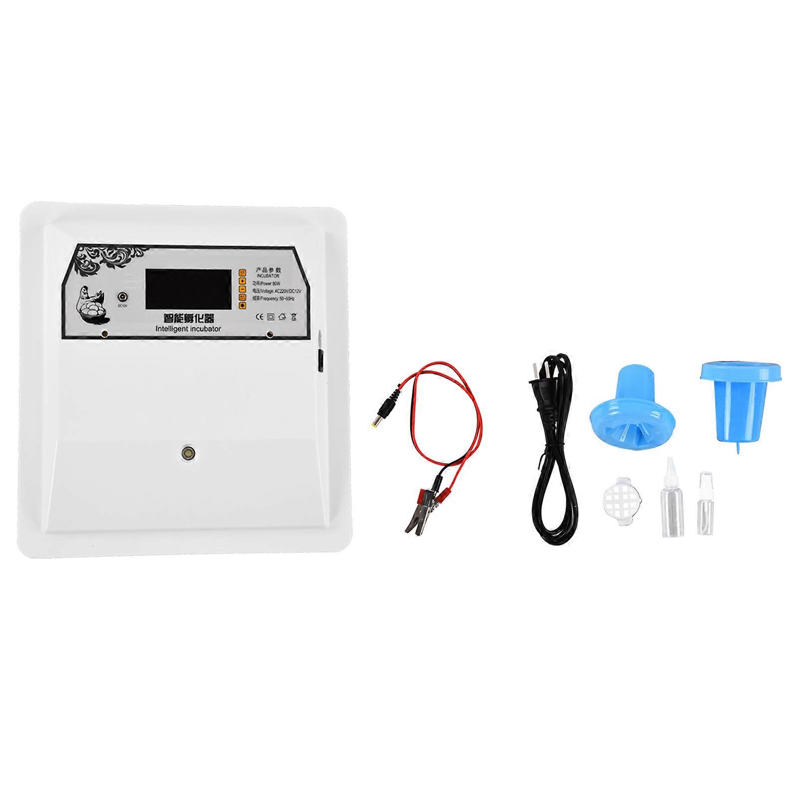 Automatic Egg Incubator 220V DC12V Poultry Hatching Machine Fully Automatic Egg Turner Temperature Humidity Control LED Display Durable Materials Larg