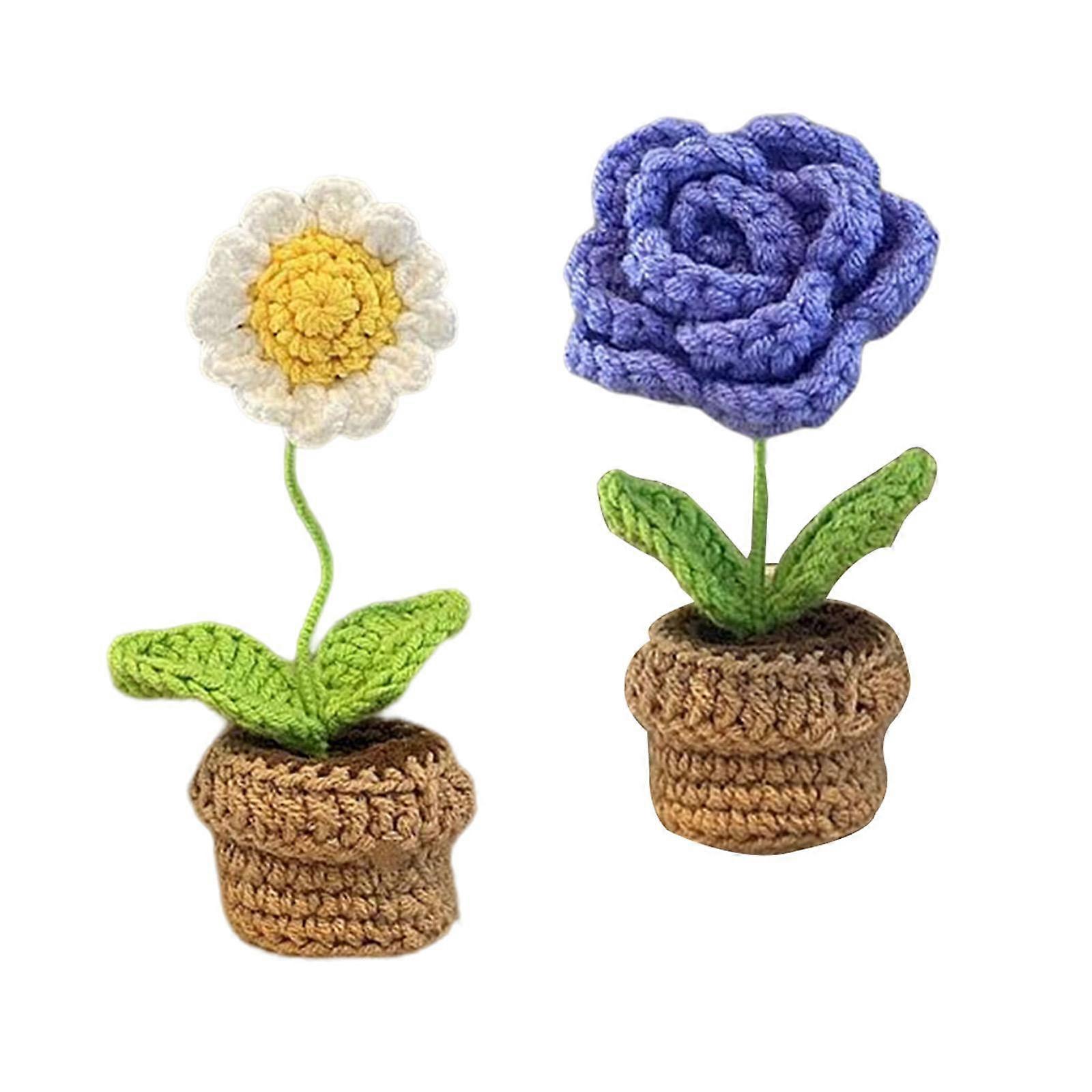 2Pieces for Beginner Includes Yarn, Hook Office Car Interior Decoration Starter