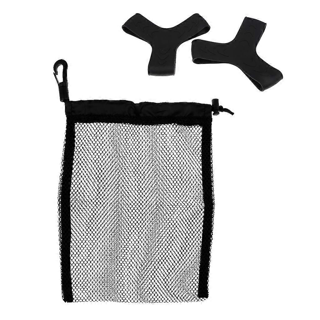 9"x6.5" Diving Gear Drawstring Mesh Bag + 1 Pair Fin Keepers Gripper Strap