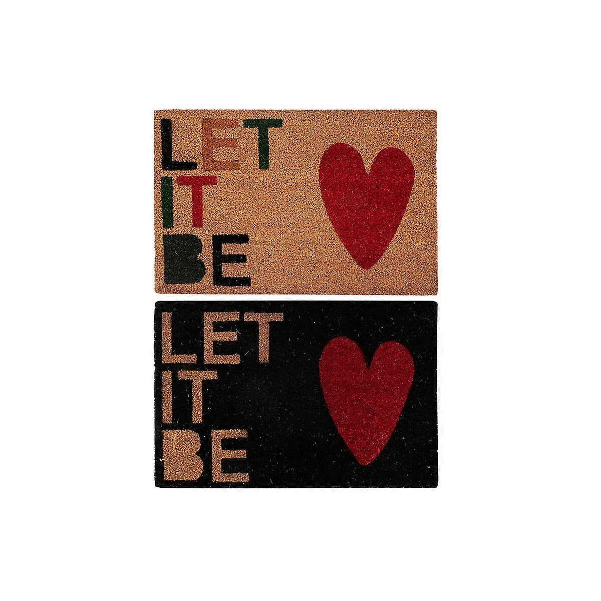 Doormat DKD Home Decor Red Black Brown Rubber 2 Units Coconut Fibre (60 x 40 x 1,5 cm)