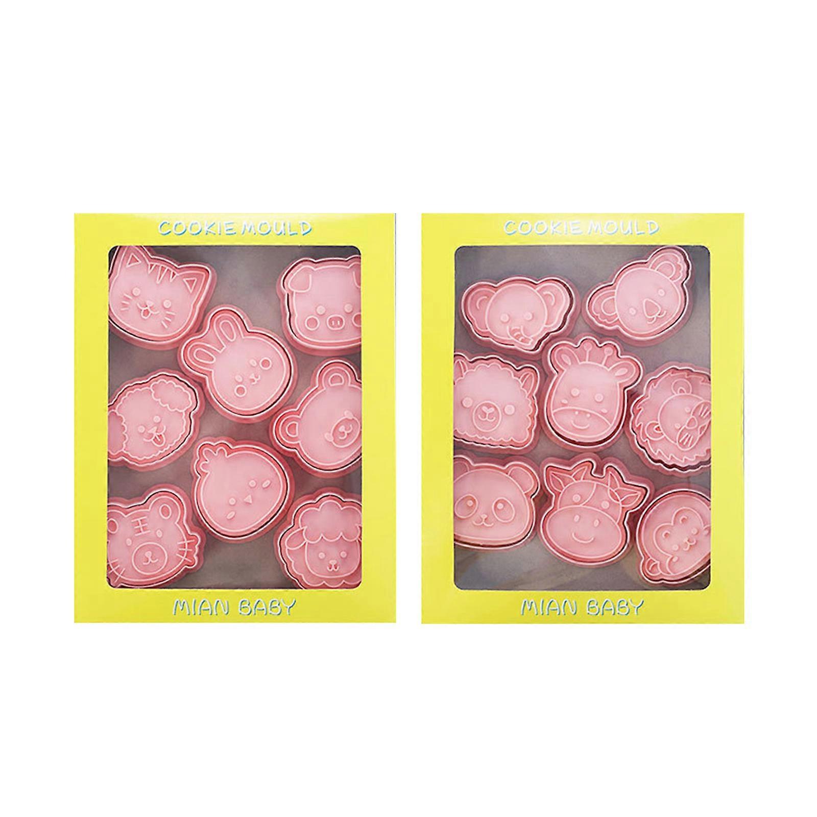 16Pcs/set Cartoon Animals Theme Plastic Molds Sugars Cookie Kitchen Molds Chocolate Cake Decorating Tools