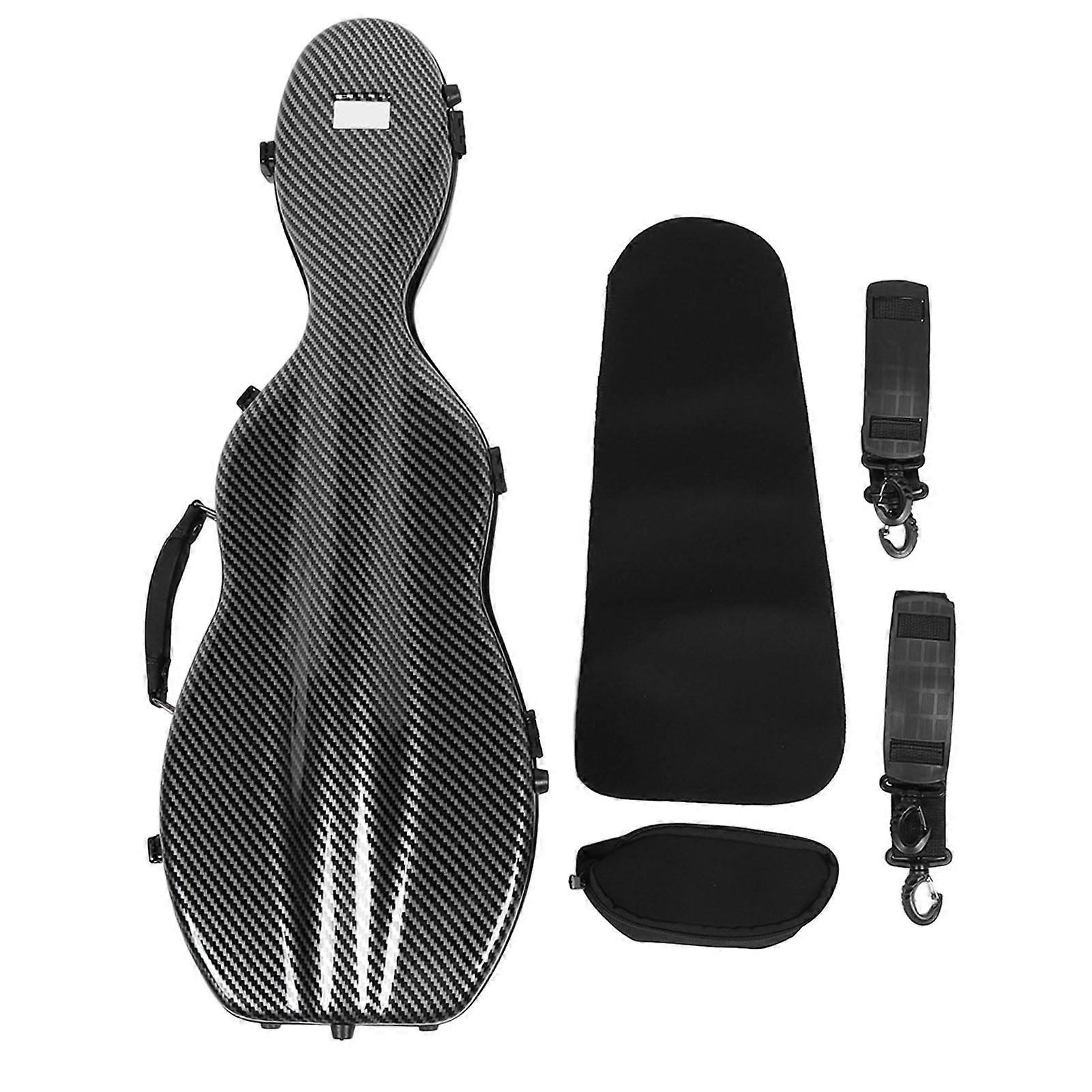 Violin Case Carbon Fiber Full Size Violin Carrying Box with 2 Shoulder Straps and Hygrometer for 4/4 3/4 1/2 1/8
