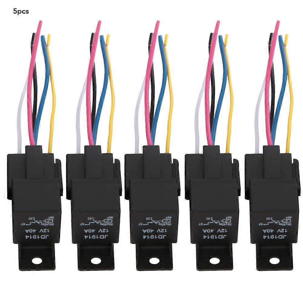 Υψηλής ποιότητας 5 Pack 12V 30A/40A 5-pin SPDT Automotive Relay με καλωδίωση καλωδίωσης