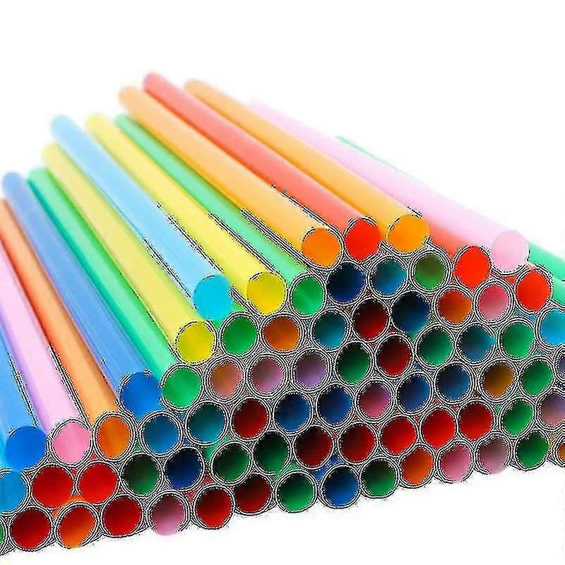 300/500/1000-Piece 26cm Extra Long & Wide Jumbo Straws for Smoothies & Milkshakes, Multicolor 1000PCS