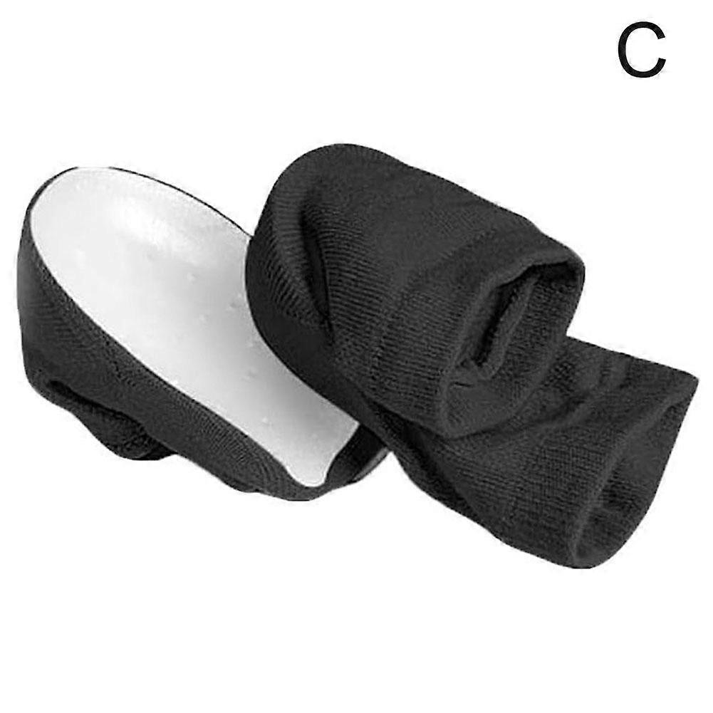 Black (C) 3.5$ Invisible inner heightening socks for men and women Heightening heel pads Sports non-slip half pads SEBS thickened socks heel pads