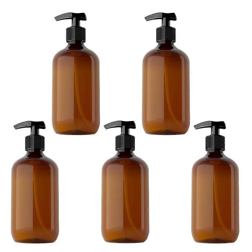 Lotion Bottles 5Pcs Brown Plastic Travel-Friendly Refillable Bottles for Storage Use
