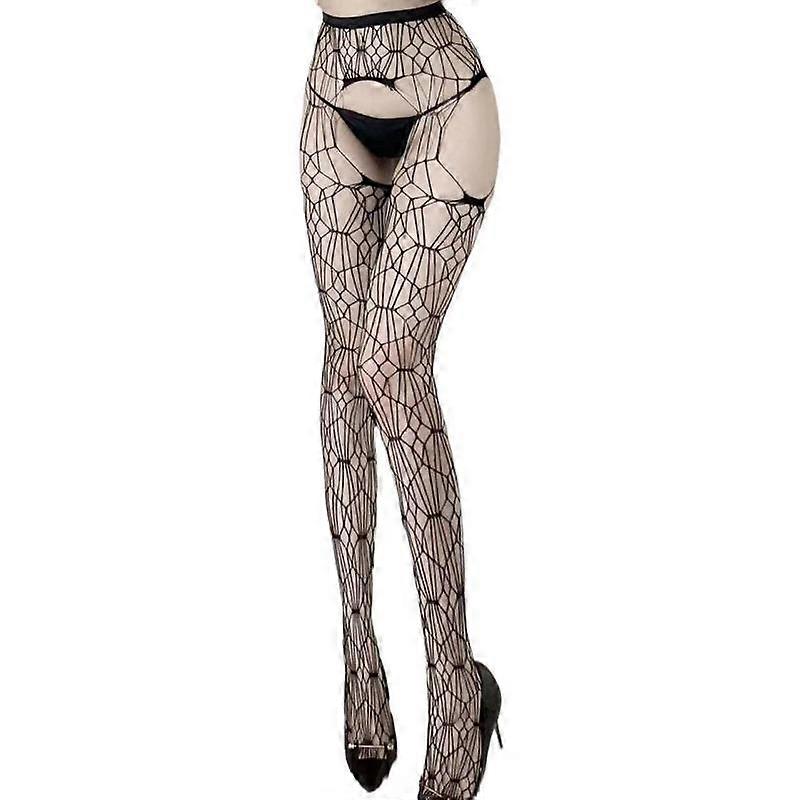 Women Dark Goth Halloween Fishnet Pantyhose Harajuku Skull Spider Web Patterned Hollow Out Mesh Tights Festival Party