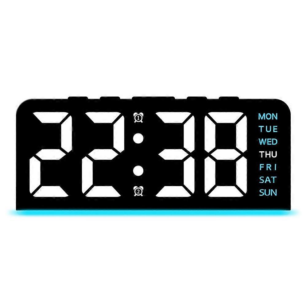 GH8033 LED Digital Clock Date Temperature Display Ambient Light Dual Alarm Smart Desktop Clock