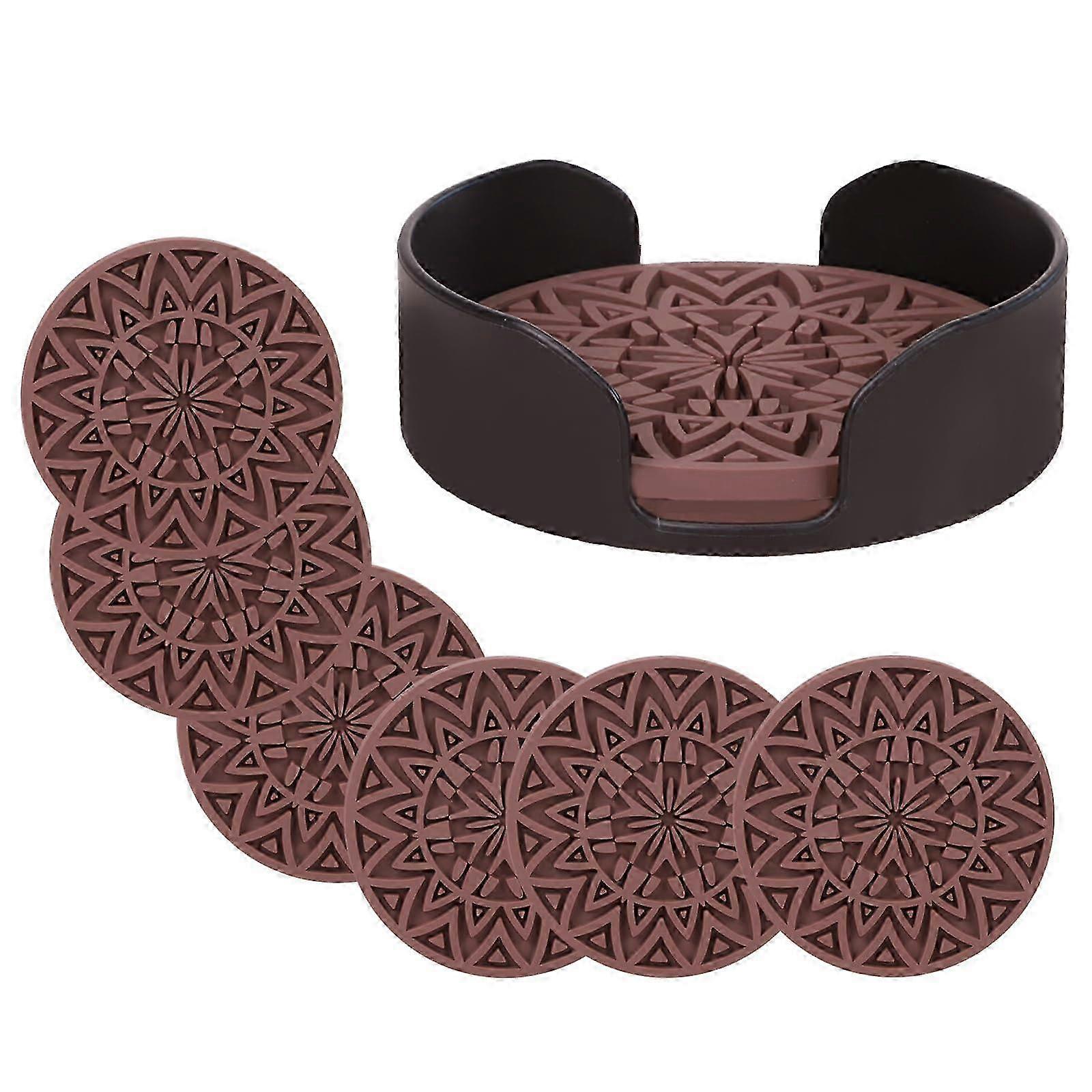 6-pack vintage drink coasters, slip-proof 2025