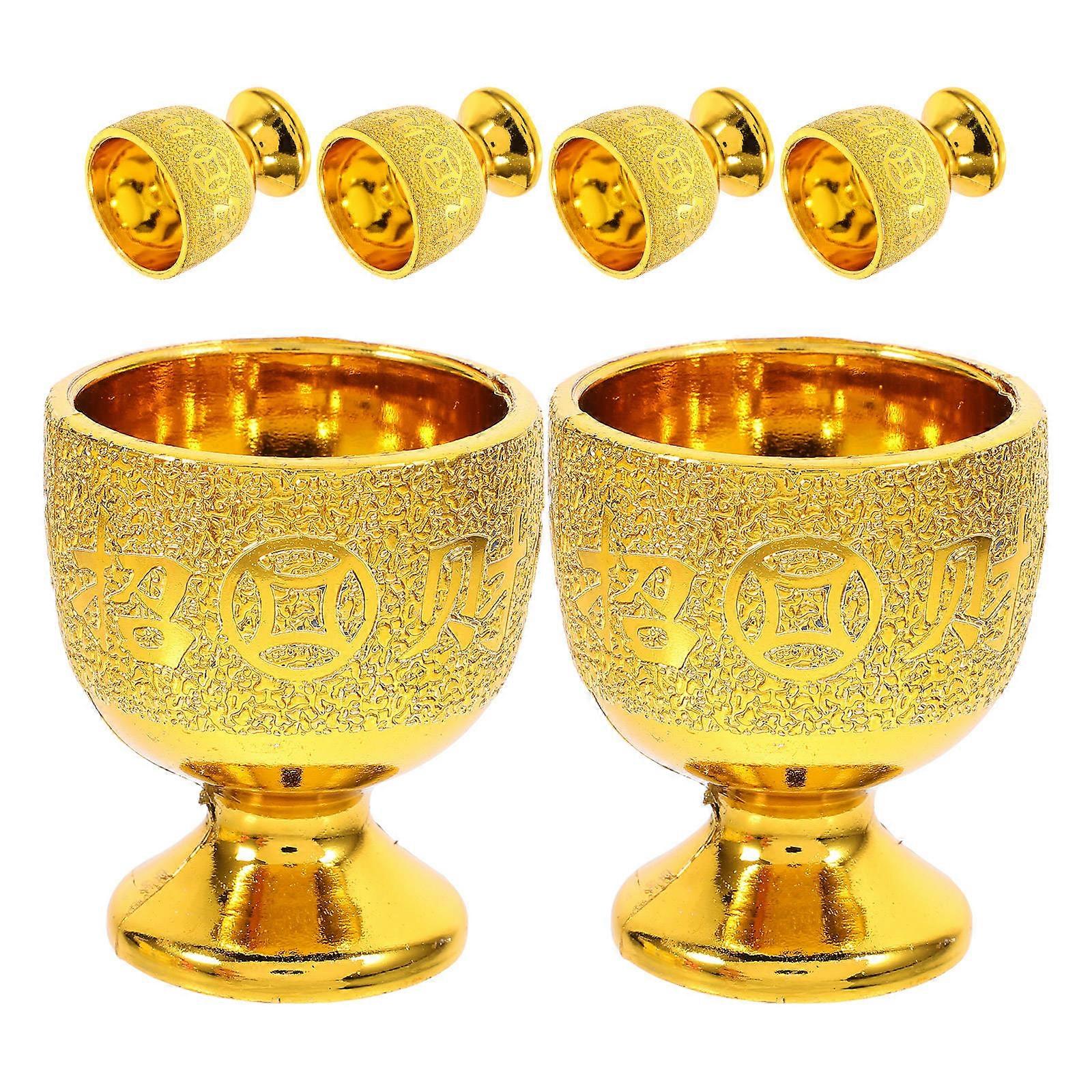 Small Offering Cup White Wine Cup for Drinking 6Pcs Decorative
