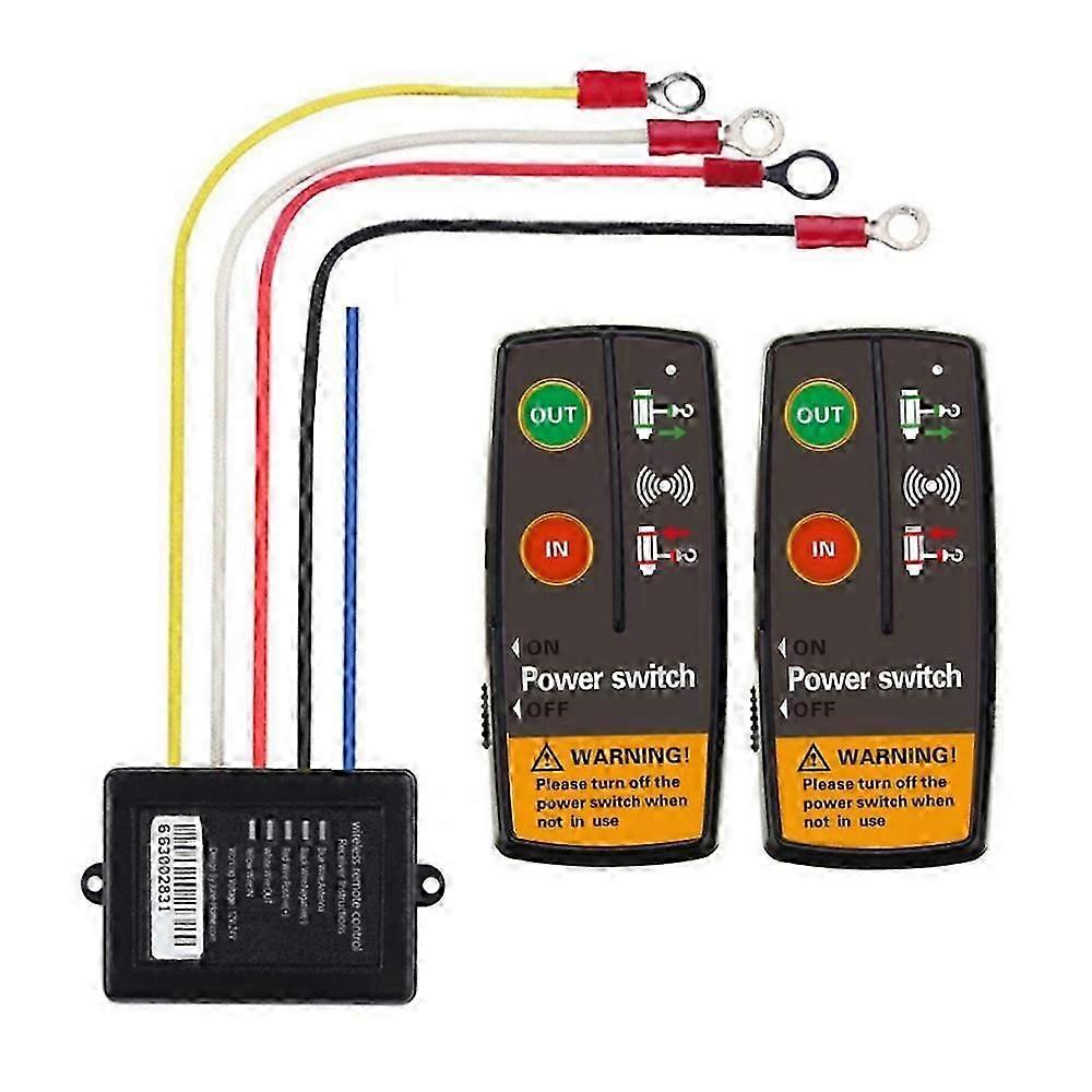 Wireless Winch Remote Control Kit 12V 24V Fast Response 50 Feet Accurate Control  for Truck w/ Receiver