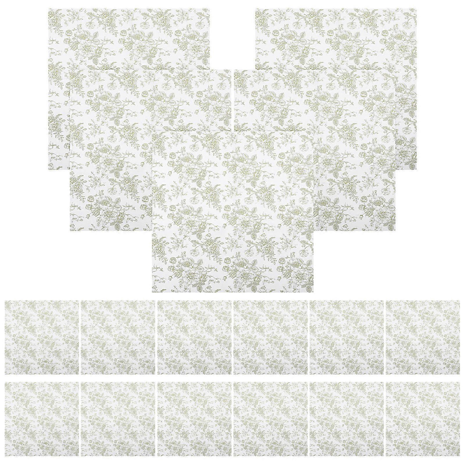 Wrapping Paper Flower Floral Bouquet Decoration Square Chic Printed Wrapper 57x57x0.1cm 20 Sheets