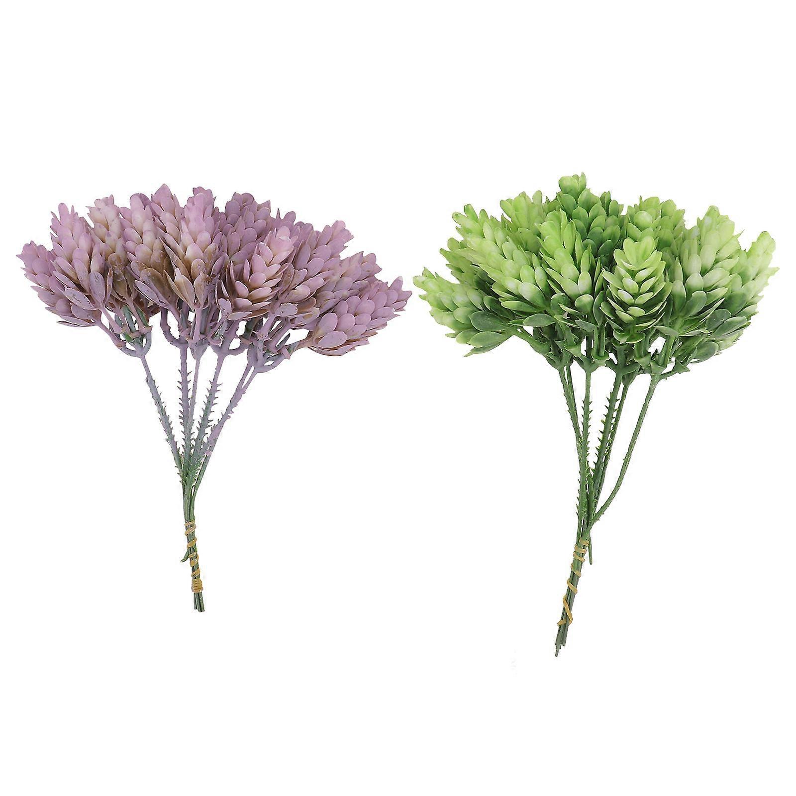 Lifelike Bouquet Decor with Plastic Pineapple Grass for Vibration Color Adding Natural Look to Room 2PCS
