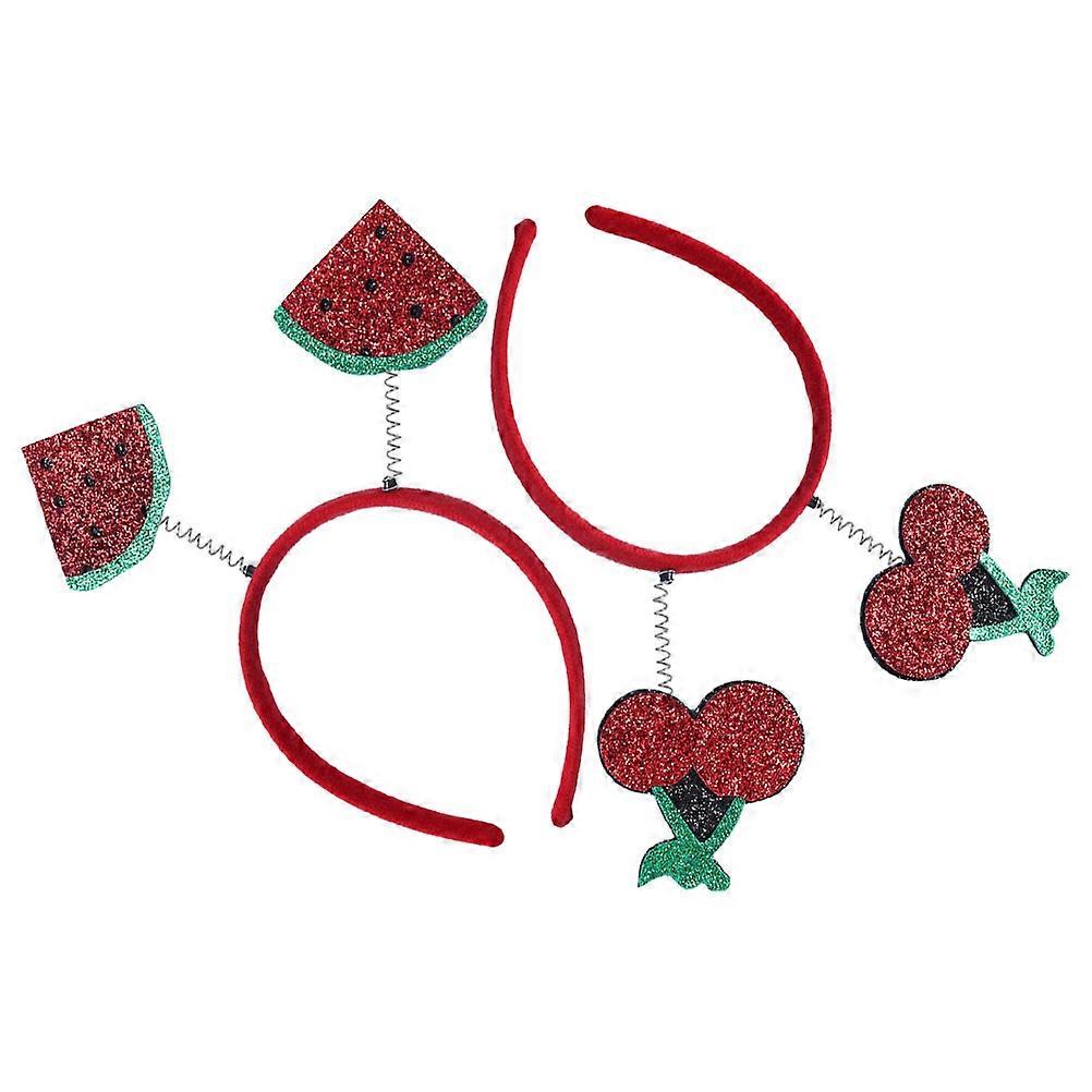 Cherry Headband Photo Booth Accessories Summer Gatherings 3D Fruit Shape Red Color 2Pcs