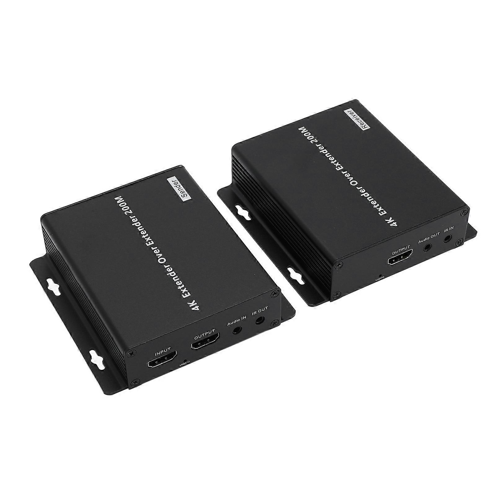 4K HD Extender Plug and Play 3840 X 2160 30HZ KVM HD Ethernet Extender For Monitoring Videoconferencing 200m / 656.2ft US Plug  100-240V 