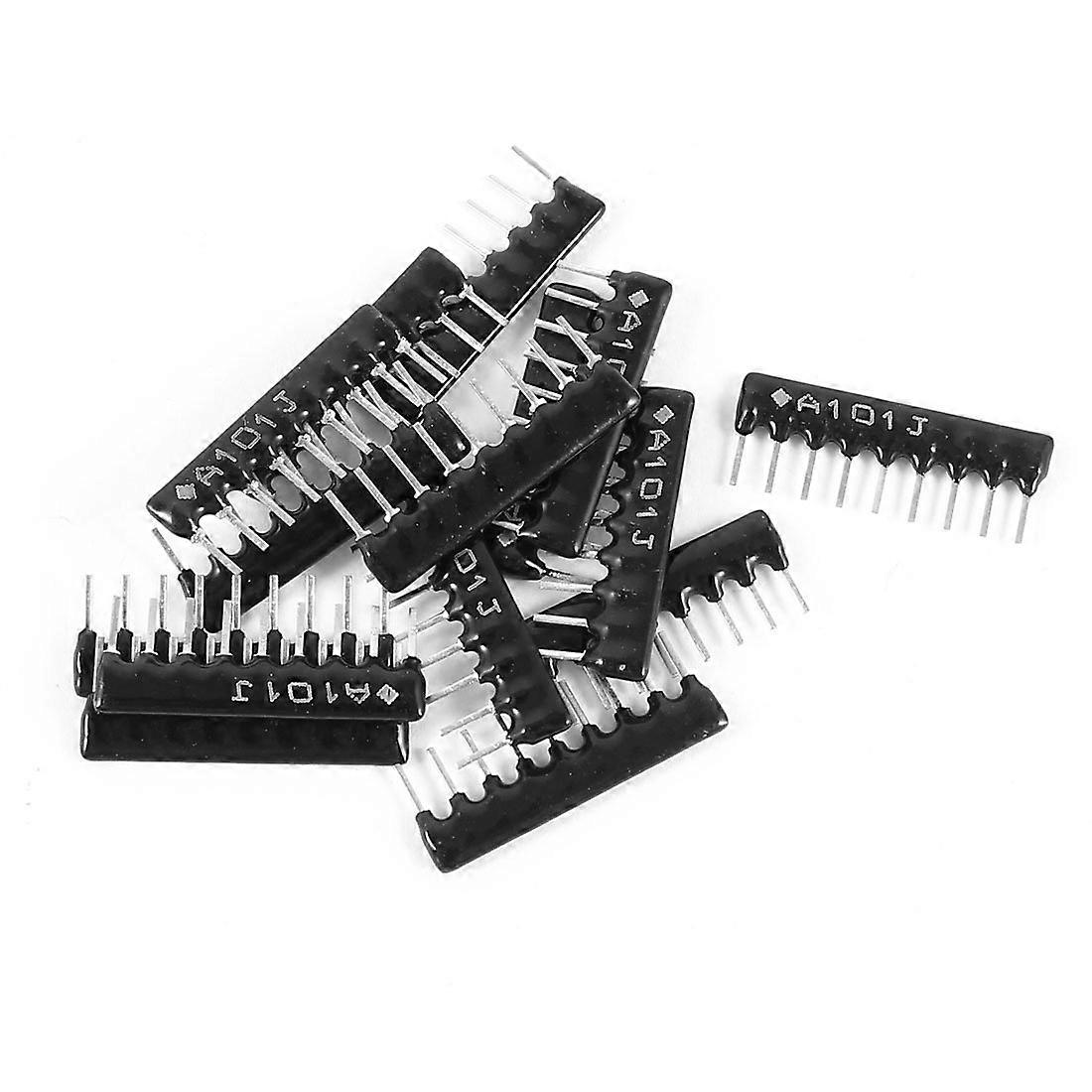A09-101 100Ohm 2.54mm Pitch 9-Pin Lead Network Resistors Pack Of 15 For PCB Mounting
