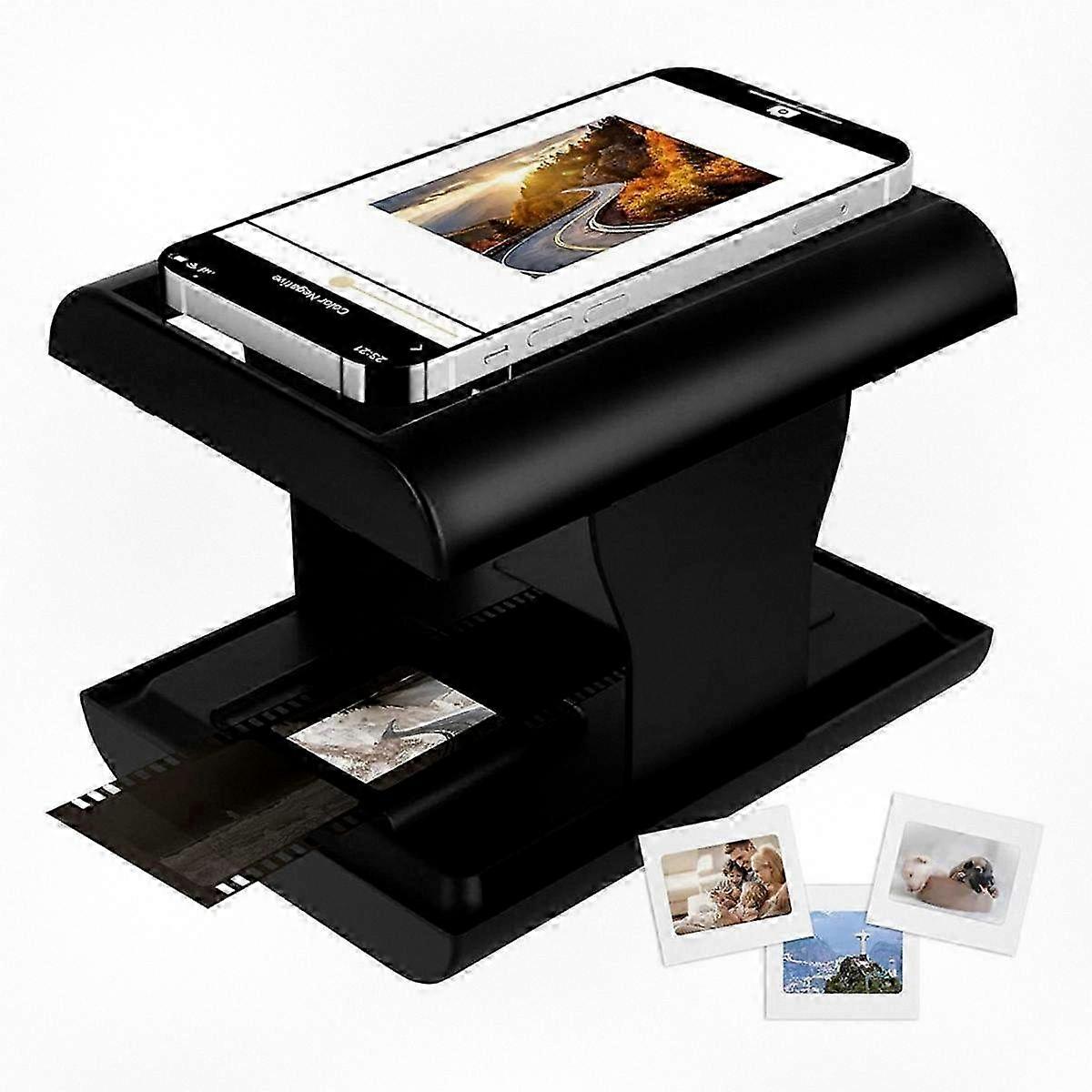 35mm Film and Slide Scanner with LED Backlight, Converts Old Negatives & Slides to JPG Digital Files, Compatible with Mobile Devices