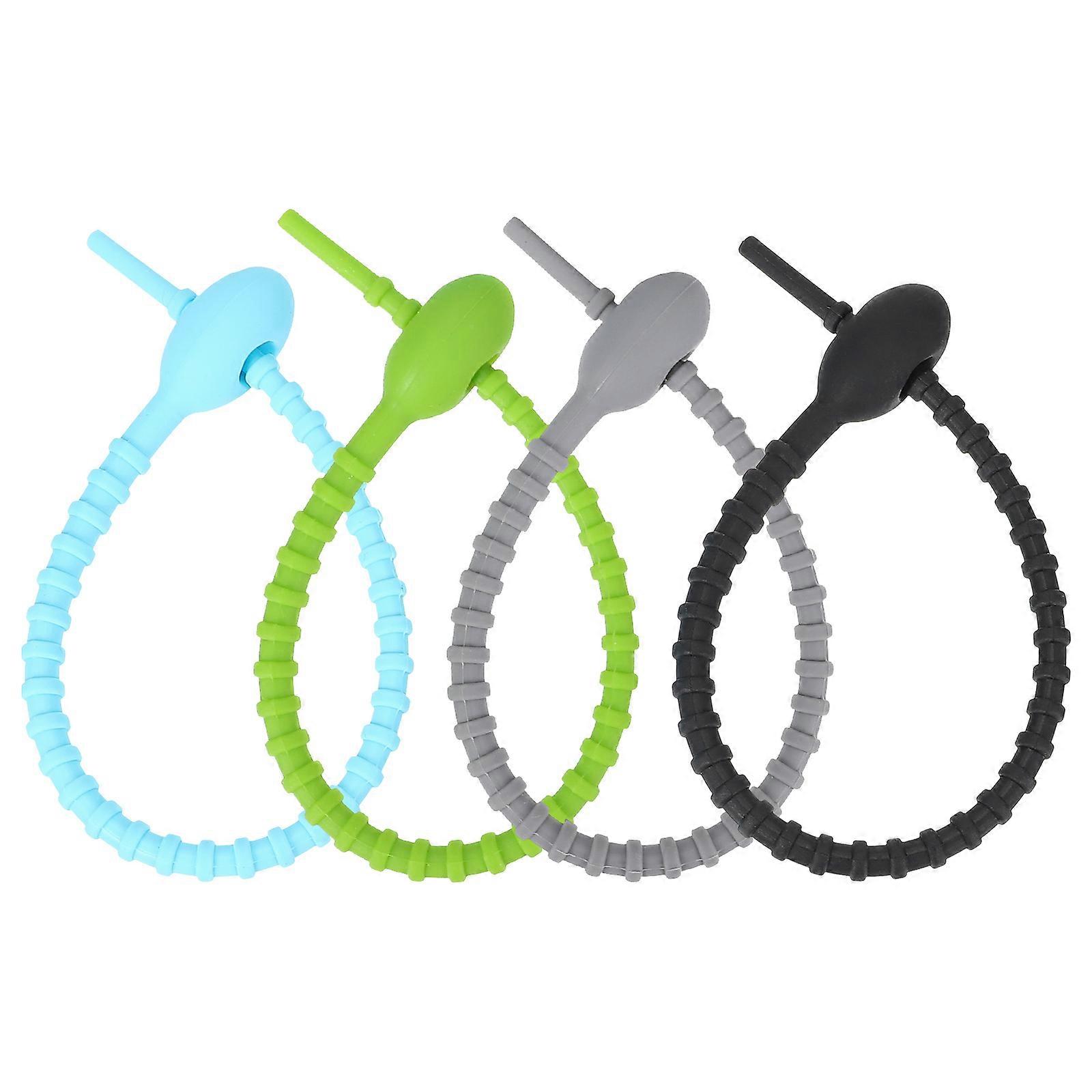 Silicone Safety Straps For Kitchen Use Food Grade Silicone 22.00x1.20x1.20cm Assorted Color 8Pcs
