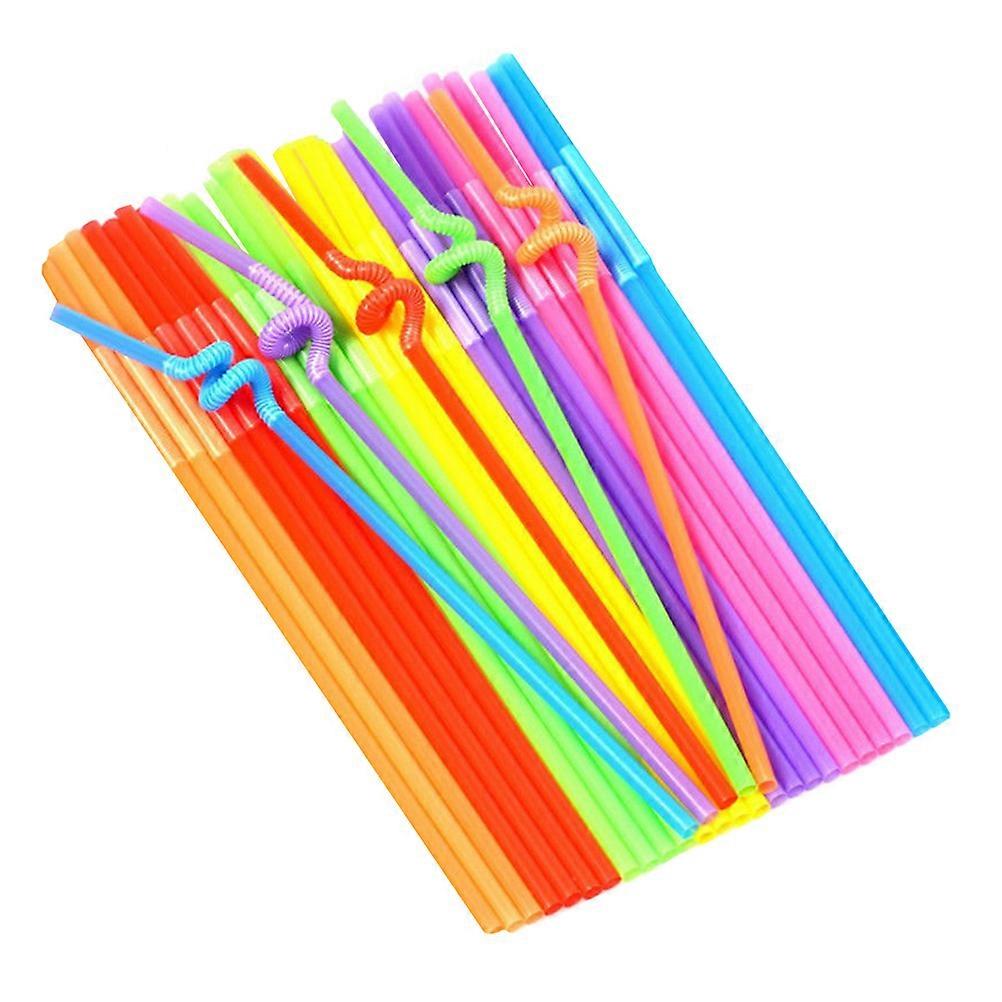 Beverage for Cocktails Drinking Assorted Color 32.5X0.6X0.6CM Bendable 300Pack