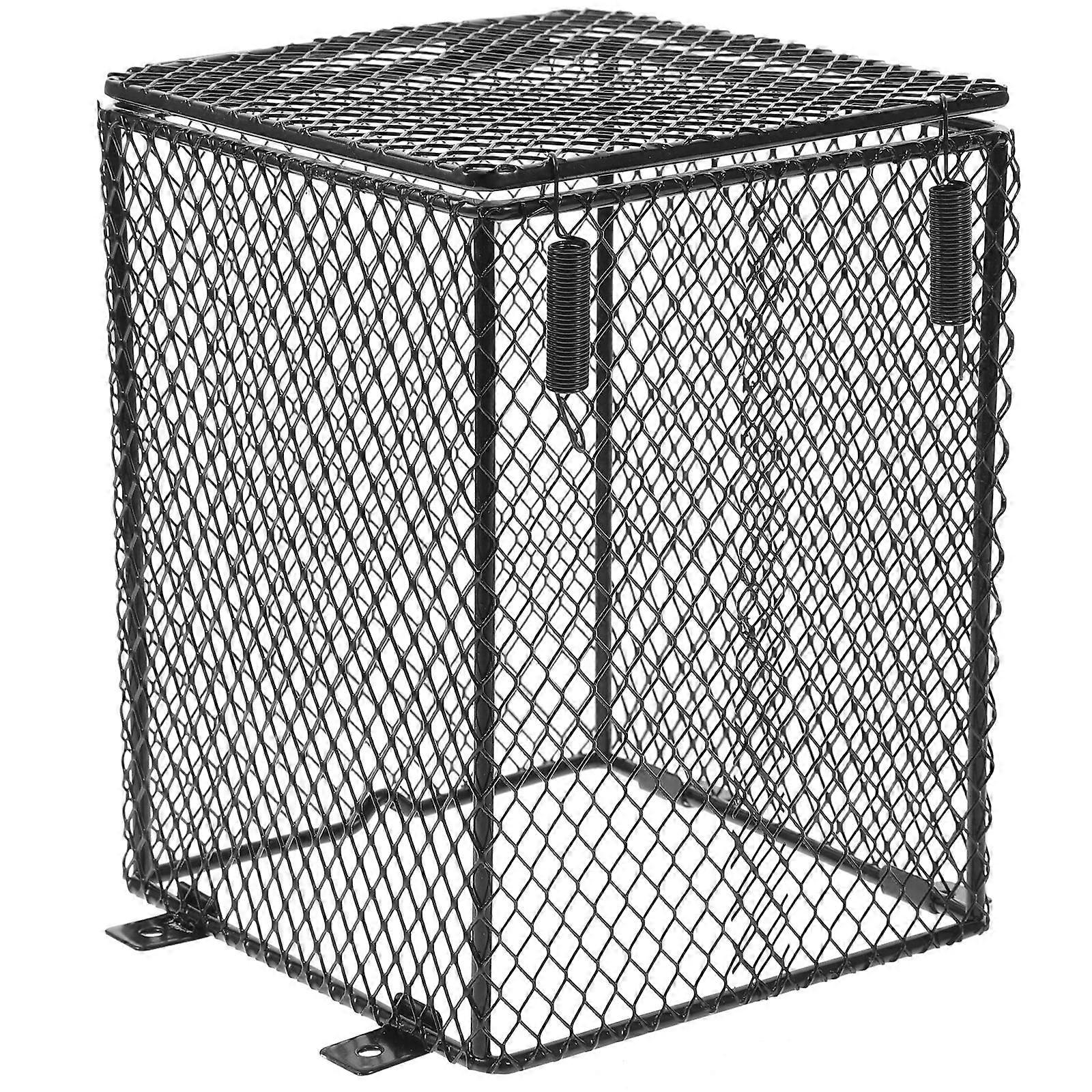 Reptile Heat Lamp Guard Metal Square Shape Protect Pets Reptile Box 16x12cm 1 Set