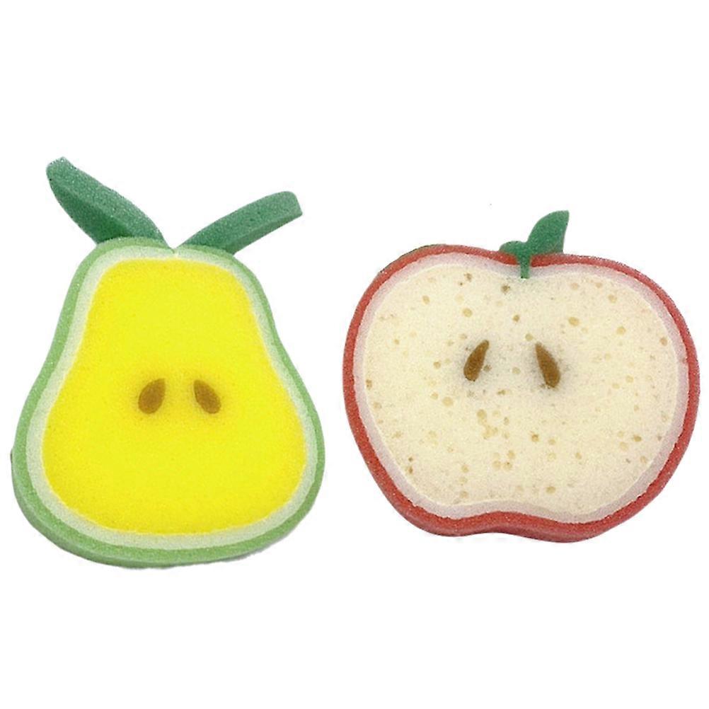 2pcs Creative Fruit Shaped Bath Sponges for Gentle Cleansing & Skin Massage – Soft Sponge Brushes for Apple Lovers