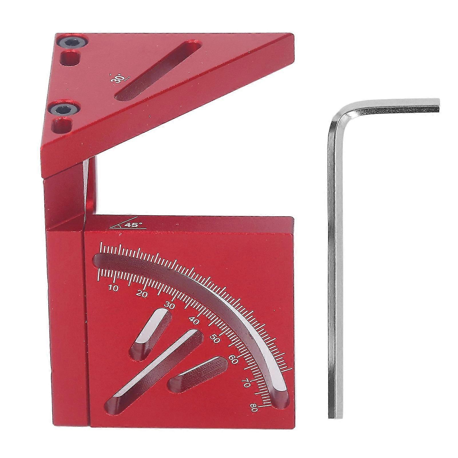 2024 Multi Angle 3D Protractor 45 Degree Marking Ruler Essential Woodworking Line Marker Square Tool for Circle Centreline Red