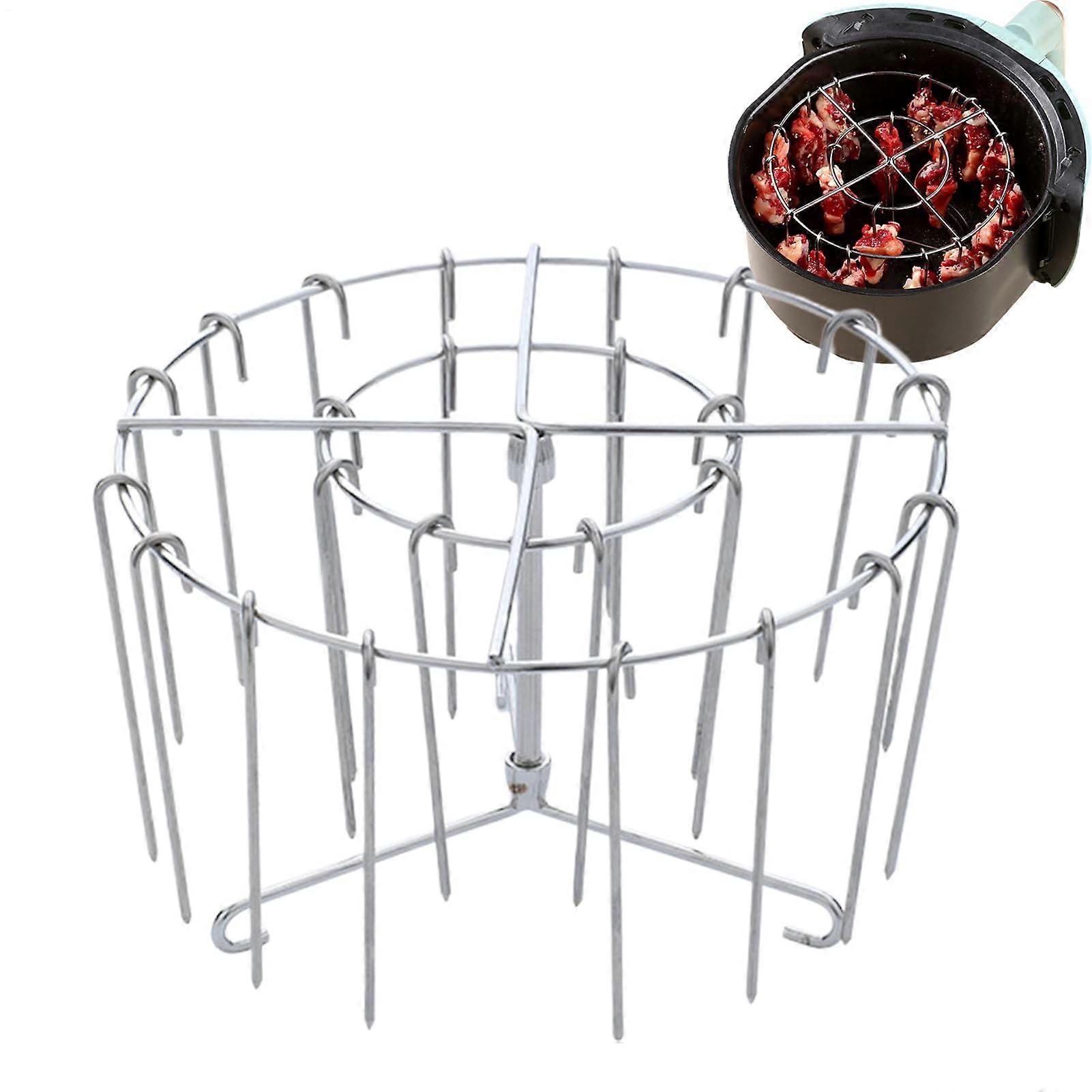 Stackable Air Fryer Racks Multi-Tier Stainless Steel Tray Stand, Durable Non-Stick Cooking Layers for Crispy Chicken Wings