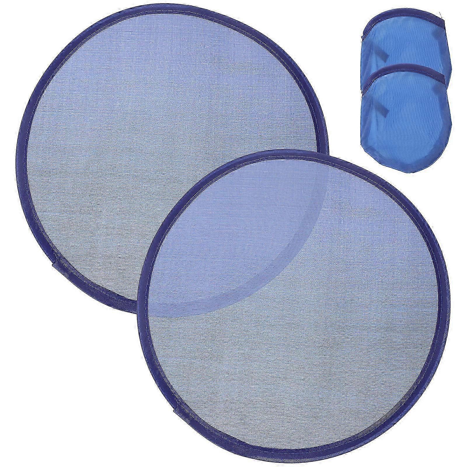 2pcs Foldable Fan Summer Handheld Fan Round Folding Fan Blank Hand Fan Portable Fans