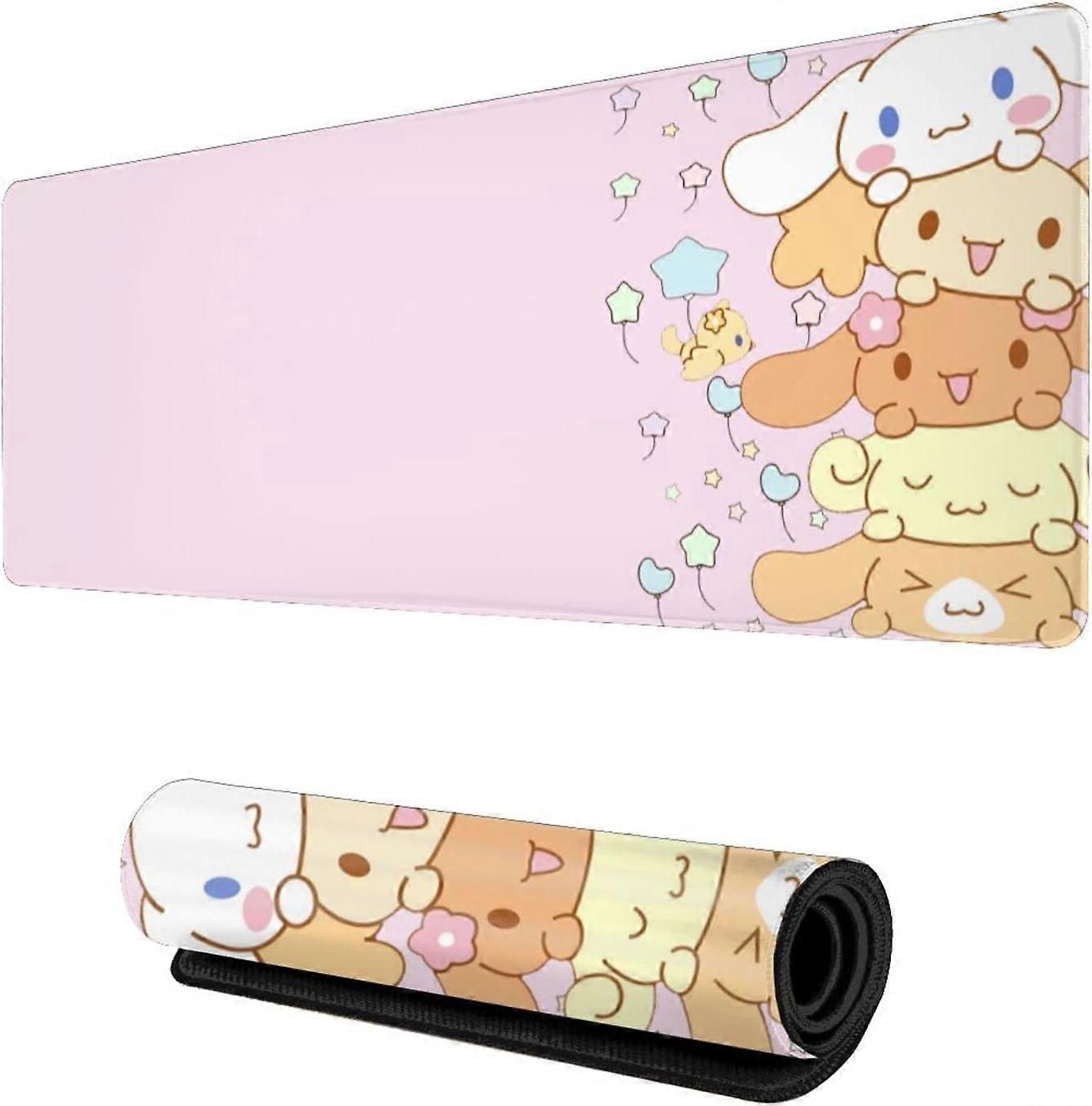 Kawaii Large Pink Mouse Pads with Design Novelty Anime Keyboard Pad Non-Slip Extended Full Desk