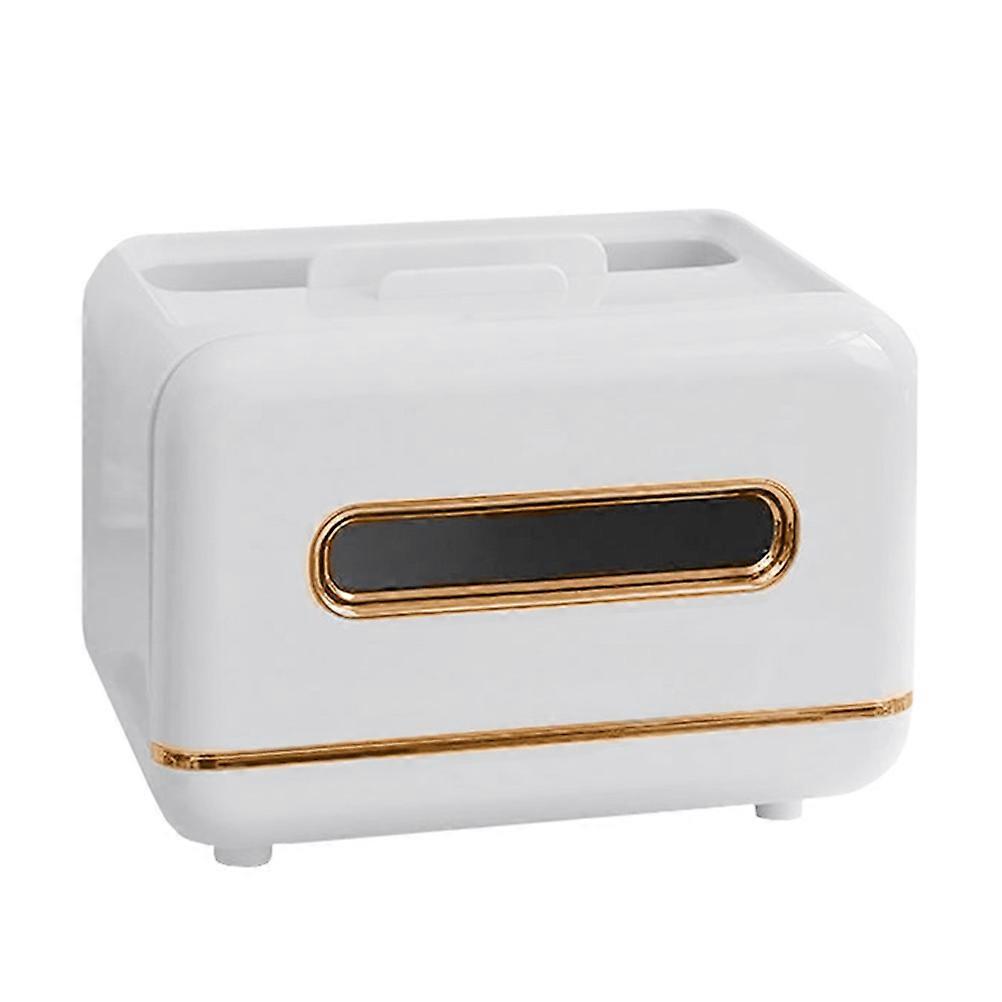 Creative Desktop Tissue Box Tissue Storage Nordic Minimalist Style 19.5X14.7X14.3CM White 1Pcs