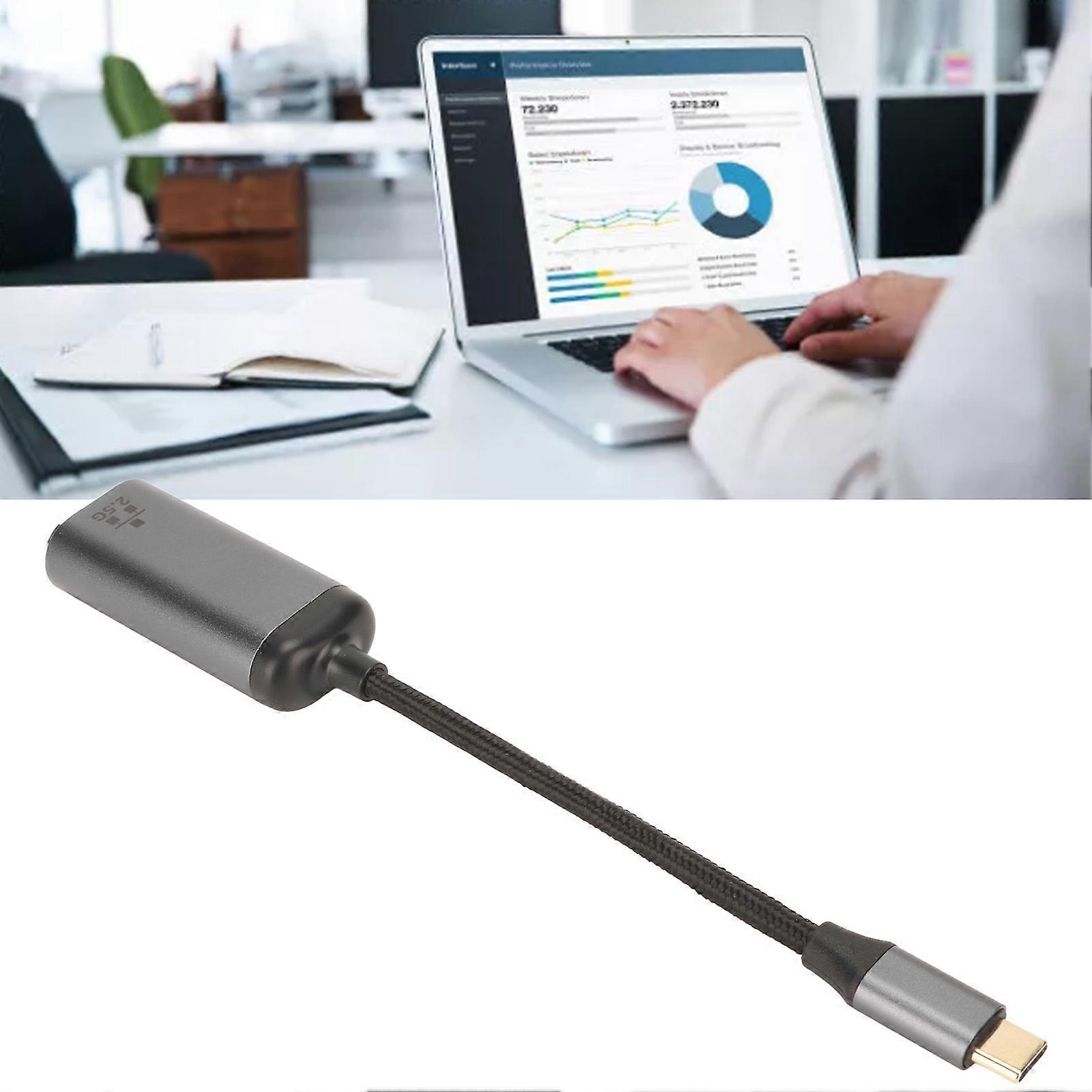 USB C to Ethernet Adapter High Speed Plug and Play USB Type C to RJ45 2.5G Gigabit Ethernet LAN Network Adapter 