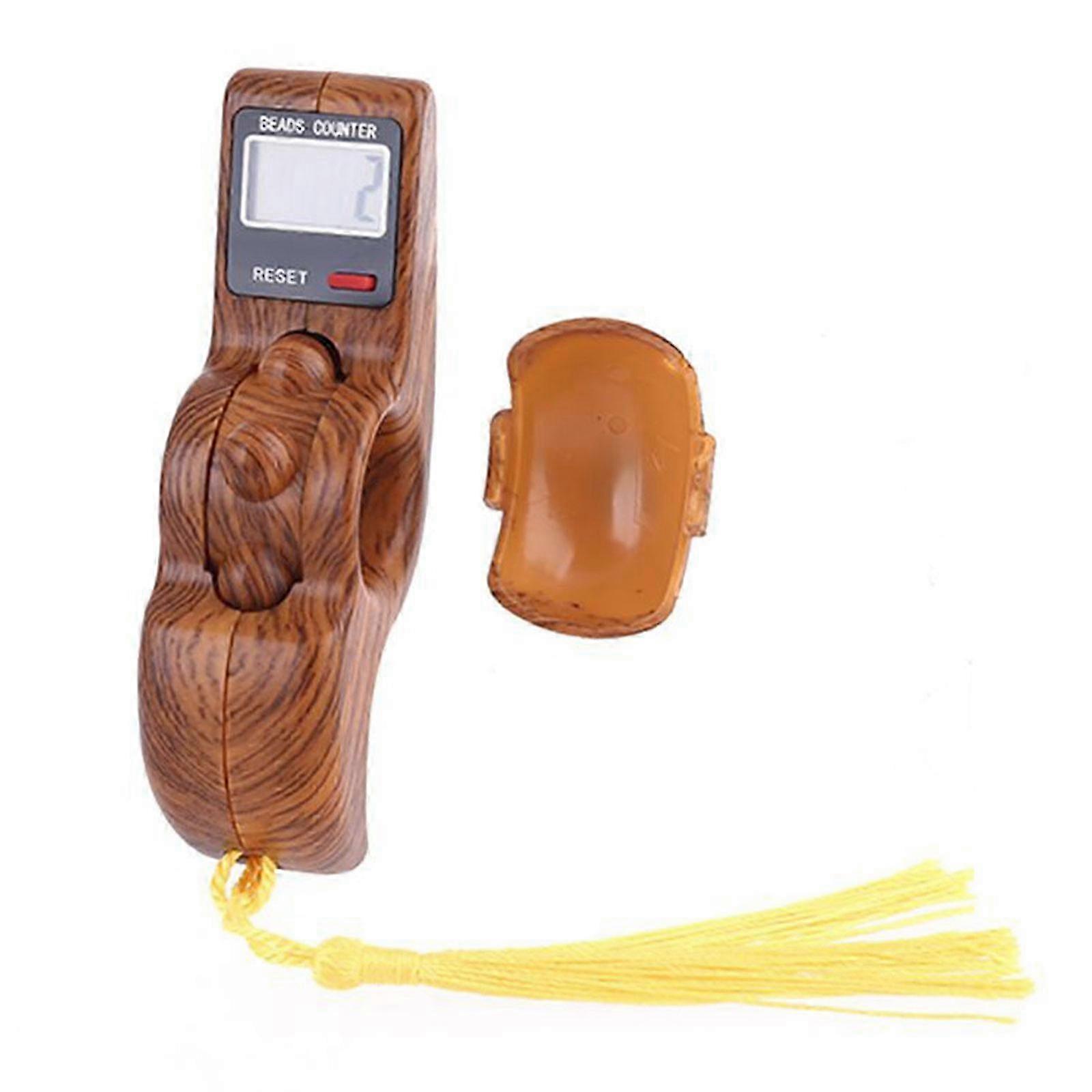 Convenient Manual Electronic Counter Simple Hand Counter with Visible Display Lightweight Digital Counter for Counting Dark wood grain colo 2025
