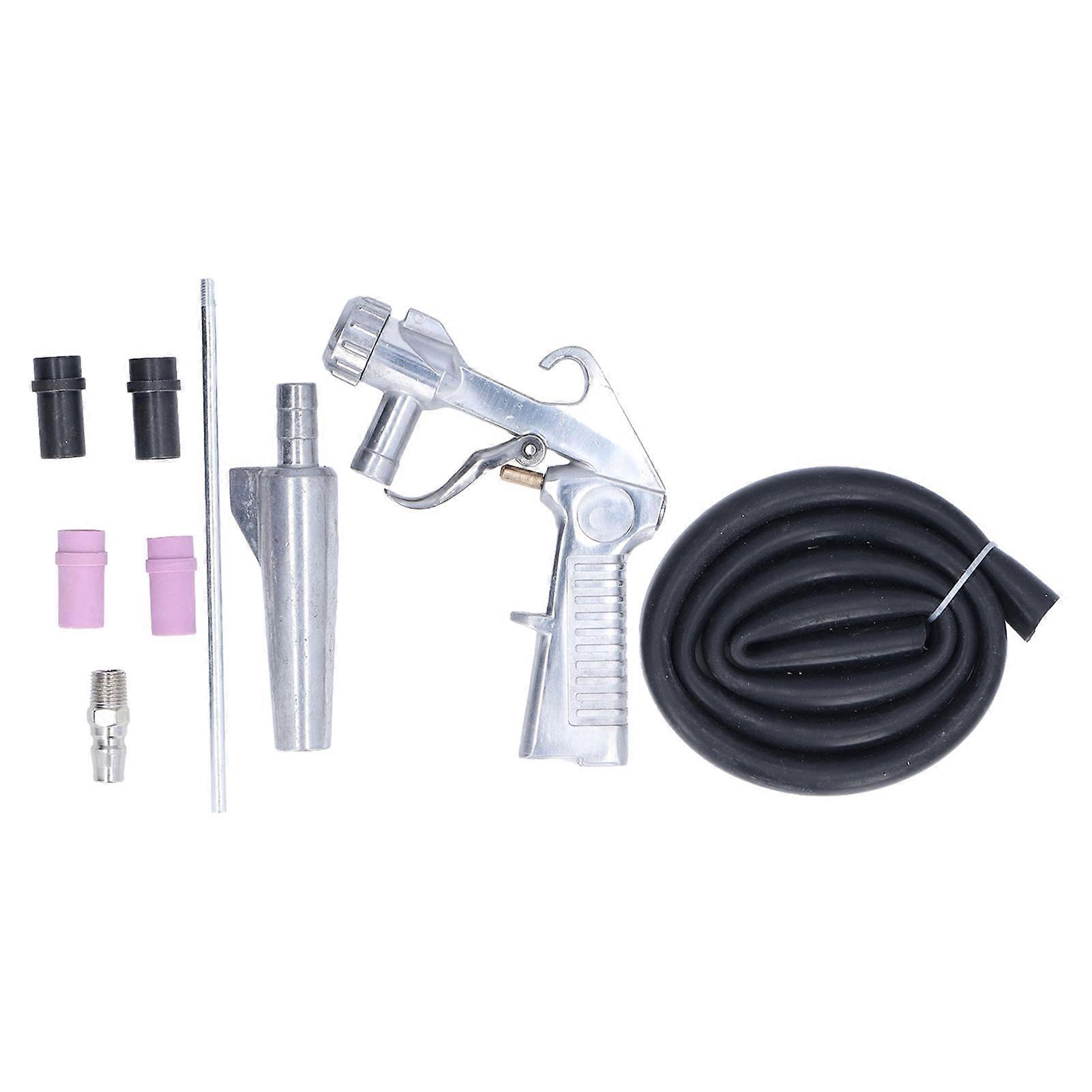 Pneumatic sandblasting kit for polishing glass surfaces