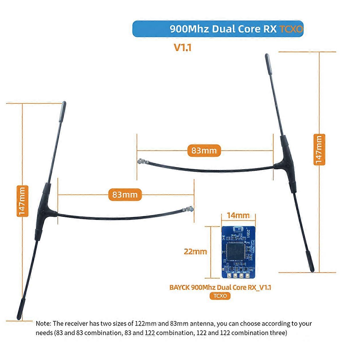 915Mhz 868MHz ELRS RX Diversity Receiver Dual Core RX Dual Antenna C