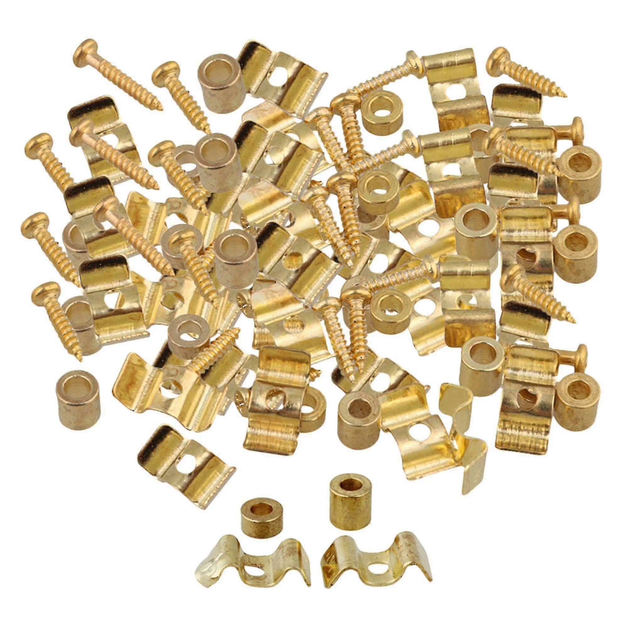 Gold Guitar String Tree Guide Retainer Spacer Screws Suitable For Various Guitar Brands - Set Of 100