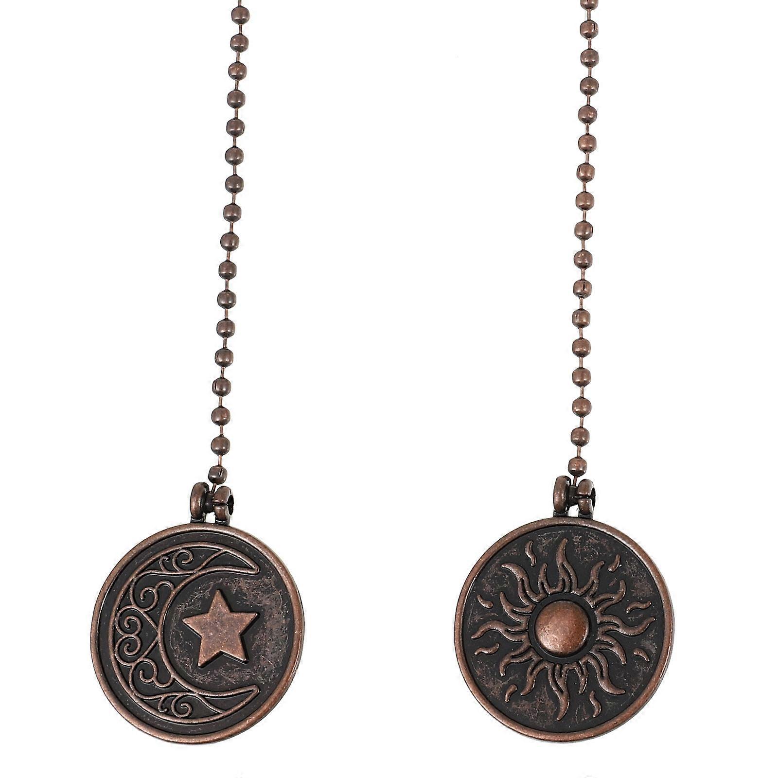 Lamp Pull Chain Ceiling Fan Pull Chains Ceiling Lamp Decor Antique Copper Round Retro Fan Switch 2Pcs