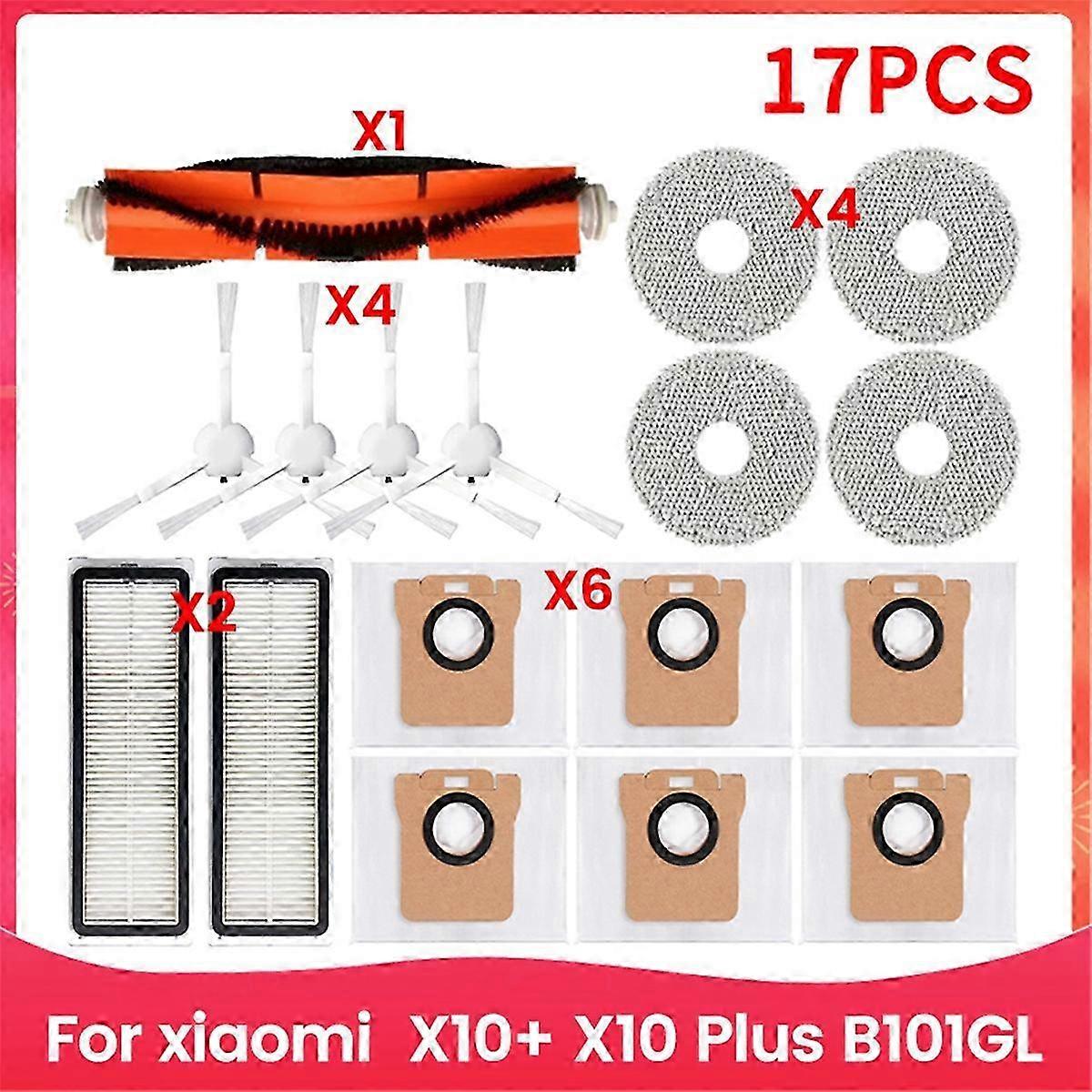 For Xiaomi Robot Vacuum X10+ X10 Plus B101GL Spare Parts Accessories Main Side Brush Hepa Filter Dus Edition 0627