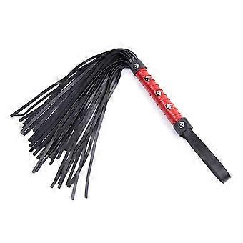 Red Faux Leather Flogger 44 cm with Leather Rivets for SM Games Role Play Cosplay