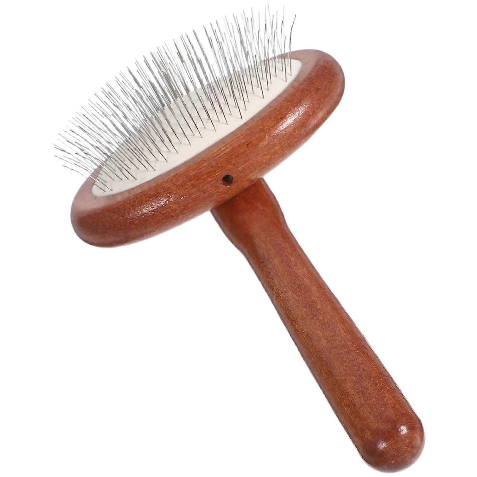Wooden comb for pets Widetooth Finetooth Mini Brush Light Brown