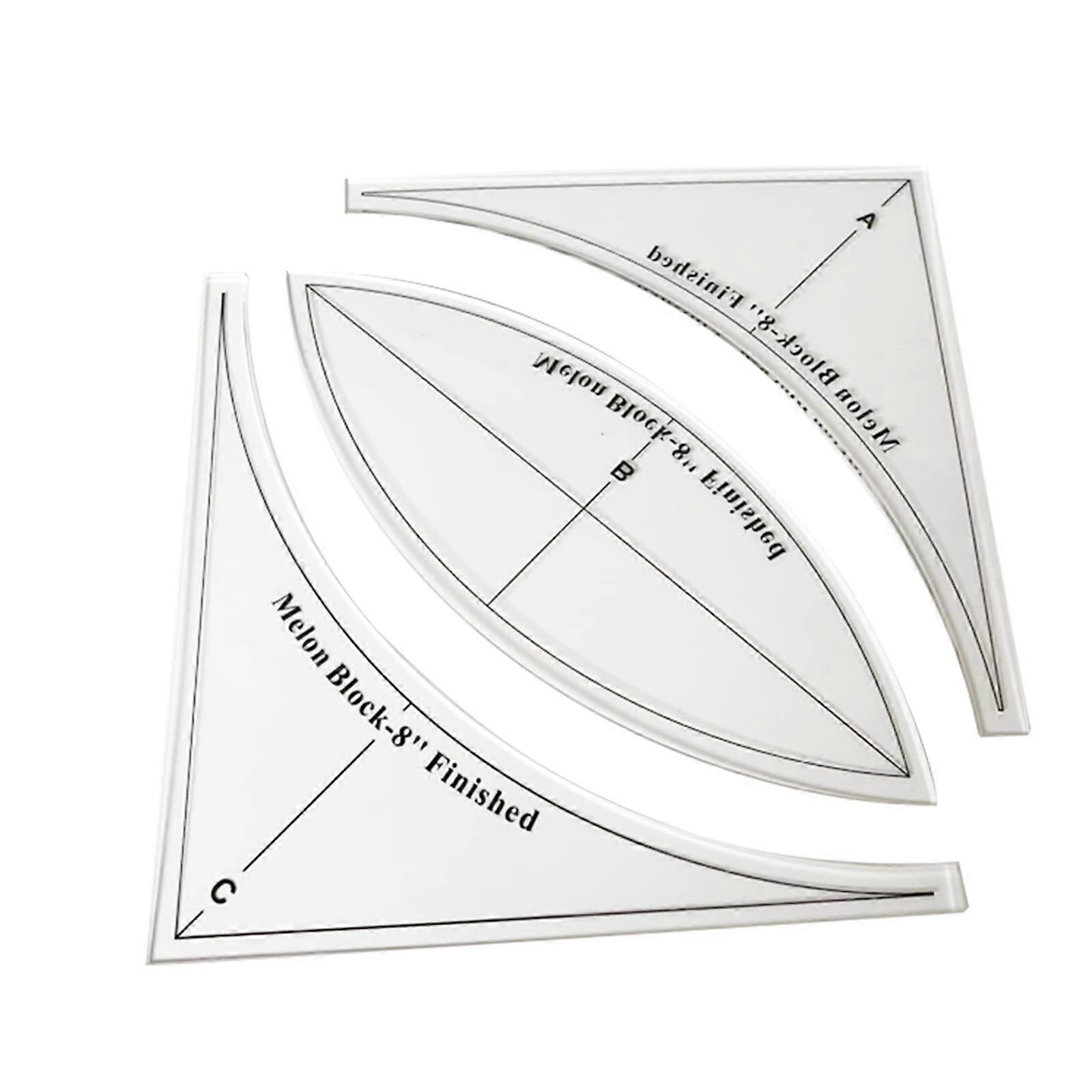 Handmade Quilting Stencils Sewing Pattern for Transparent Acrylic Tools, Patchwork Embroidery Crafts Set of 2/3 Pieces, Size 8', Model Suit E, Abc8'