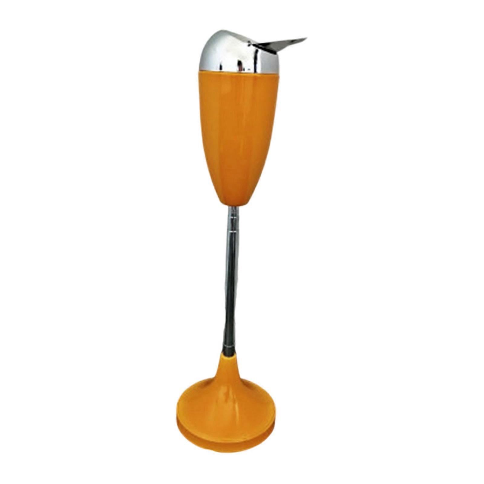 Chromes Plateds Iron Cigarettes Ashtray Retractables Telescoping Poles Large Weighteds Bases Selfs Emptying Ashes Container Yellow